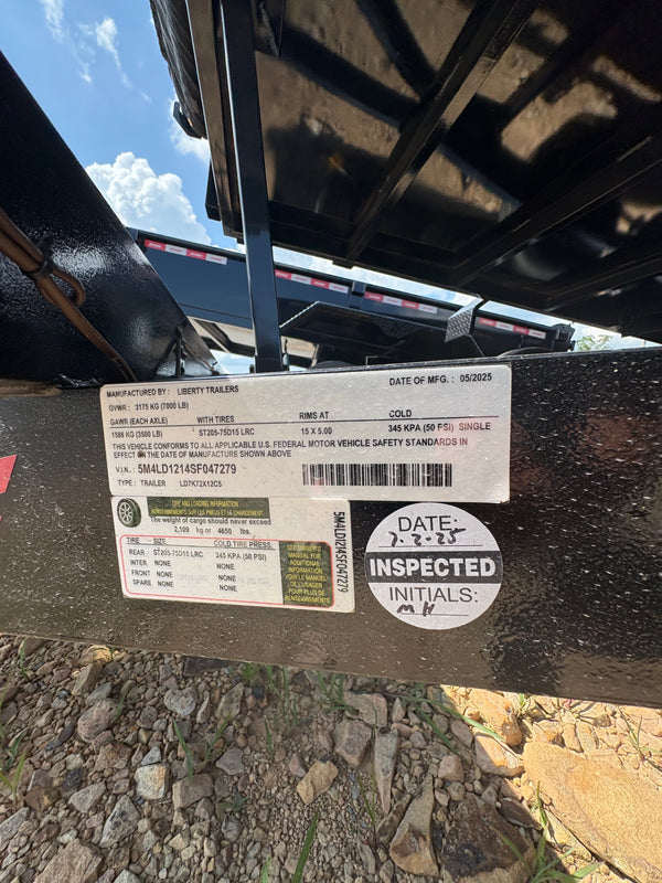2025 LIBERTY 6X12 DUMP 7K GVWR- Ramps and Tarp