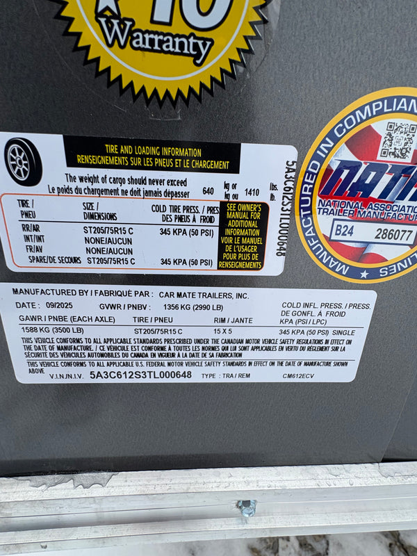 2026 Car Mate 6x12 V-Sportster W/ Ramp Door