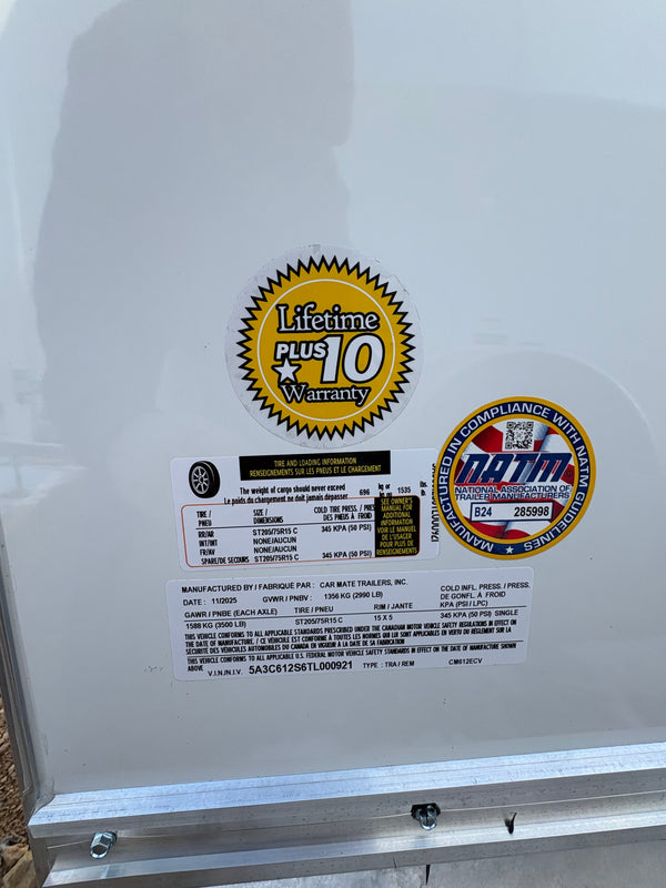 2026 CARMATE 6X12 V-SPORT W/ 6"^/BARN DOORS