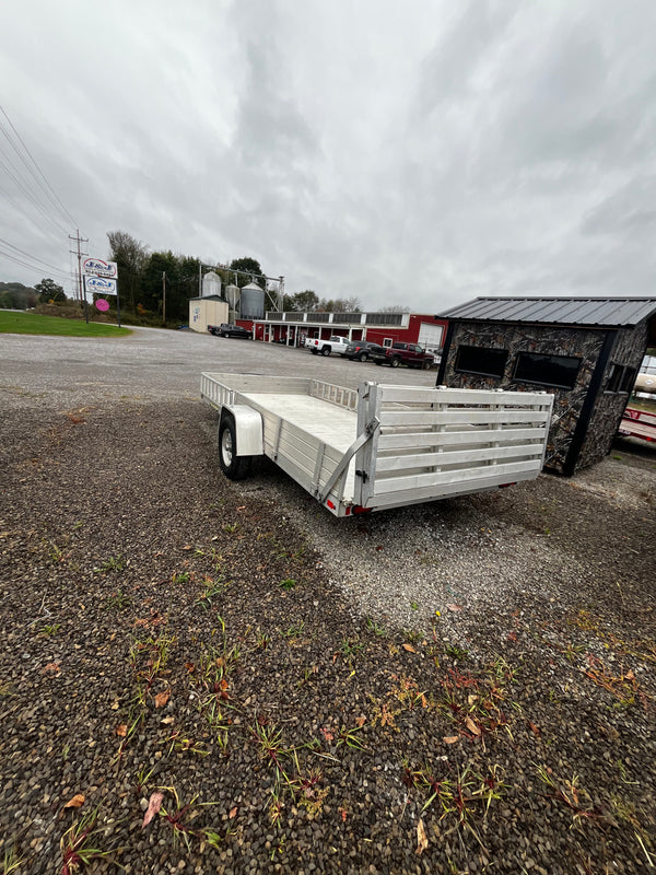 PRE OWNED 2018 ALUMA 82"X14' UTILITY TRAILER W/ SIDE RAMPS