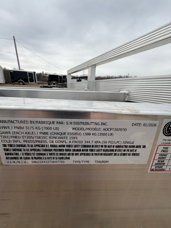 2026 SPORT HAVEN 7x20 Aluminum Tilt Trailer 7000# GVWR