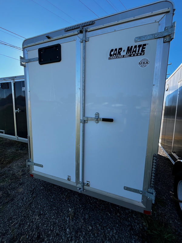 2025 Car Mate 6x12 CONCESSION TRAILER w/ AWNING/RUBBER FLOOR/WHITE VINYL/110V LIGHT PKG