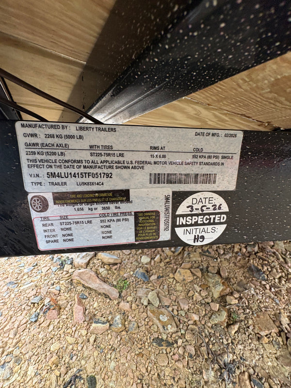 2026 LIBERTY 7X14 UTILITY 5K GVWR