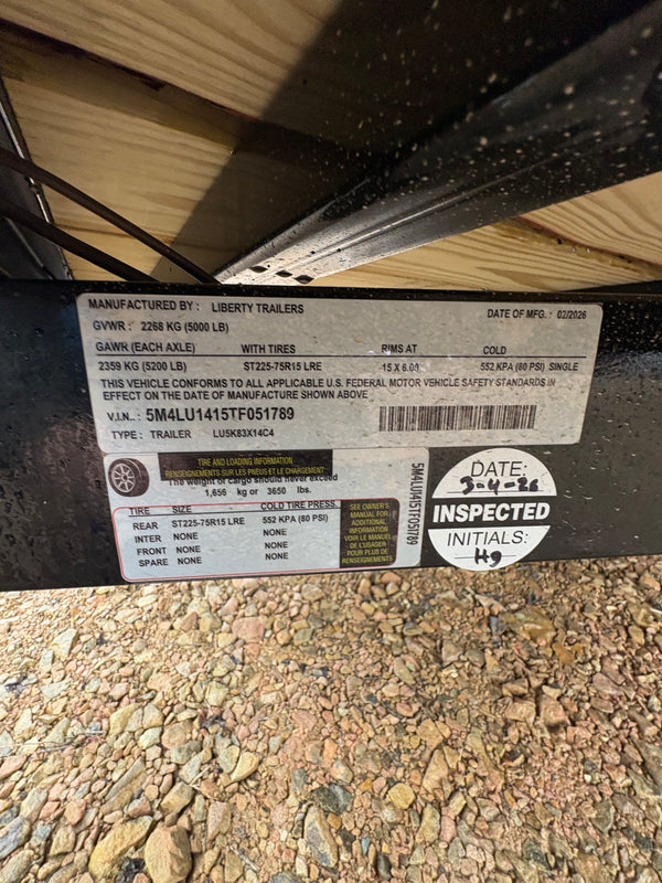 2026 LIBERTY 7X14 UTILITY 5K GVWR