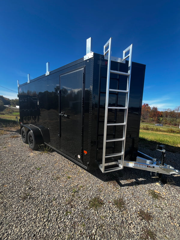 2026 DURABULL ALUMINUM 7X16 Contractor Trailer W/ WALK ON 3/4" ROOF