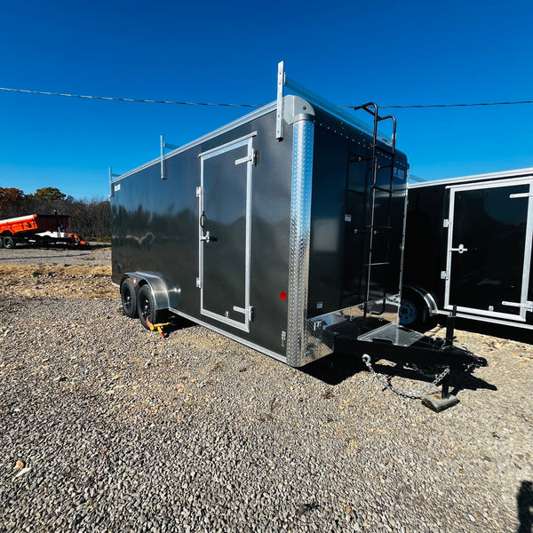 2026 Car Mate 7x18 Contractor PKG 1/6"ADDITIONAL HEIGHT/BARN DOORS