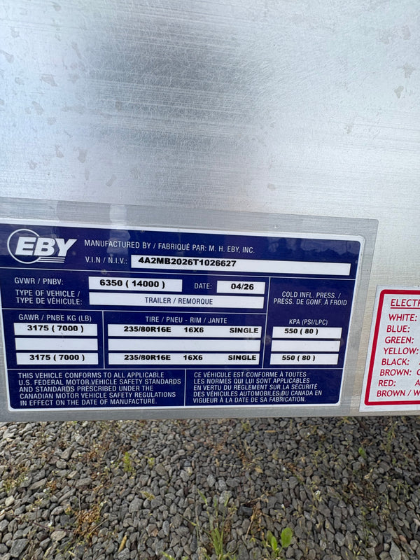 2026 EBY 8.5'x20' Deck Over Equipment Trailer 14K GVWR TRADESMAN PACKAGE