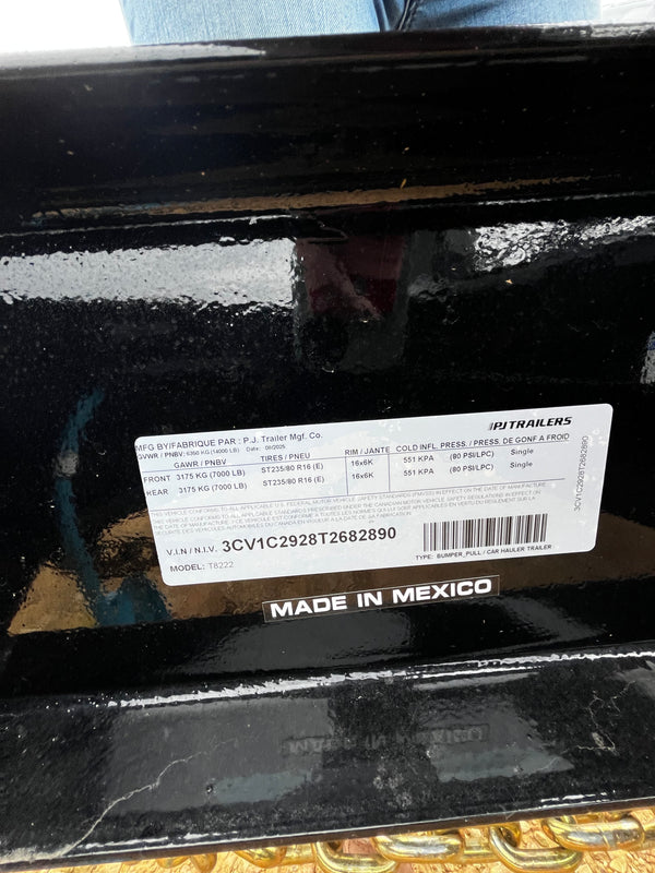 2026 PJ T8 8.5x22 DECKOVER TILT 14K