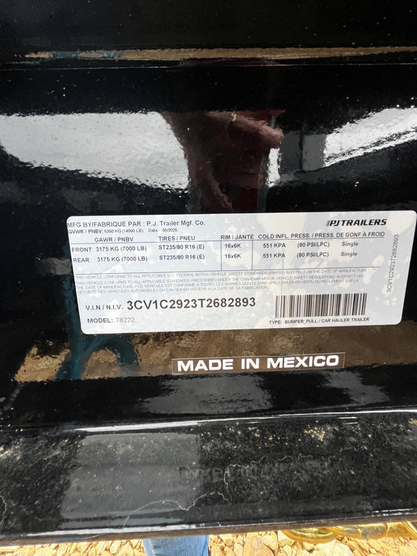 2026 PJ T8 8.5X22 DECKOVER TILT 14K