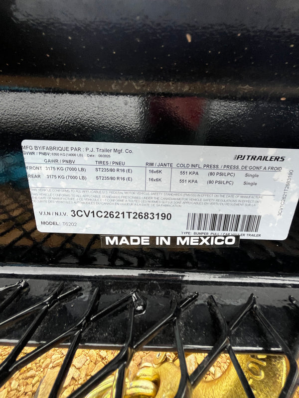 2026 PJ T6 7X20 EQUIPMENT TILT 14K