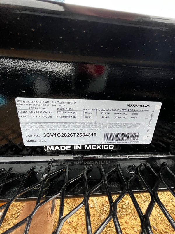 2026 PJ T6 7X22 EQUIPMENT TILT 14K