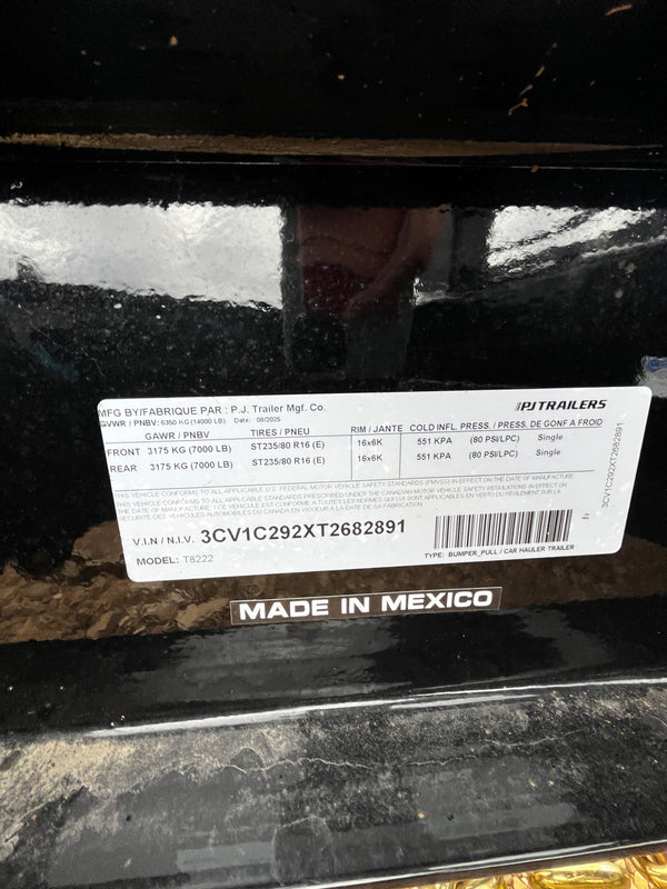 2026 PJ (T8) 8.5X22 DECKOVER TILT 14K