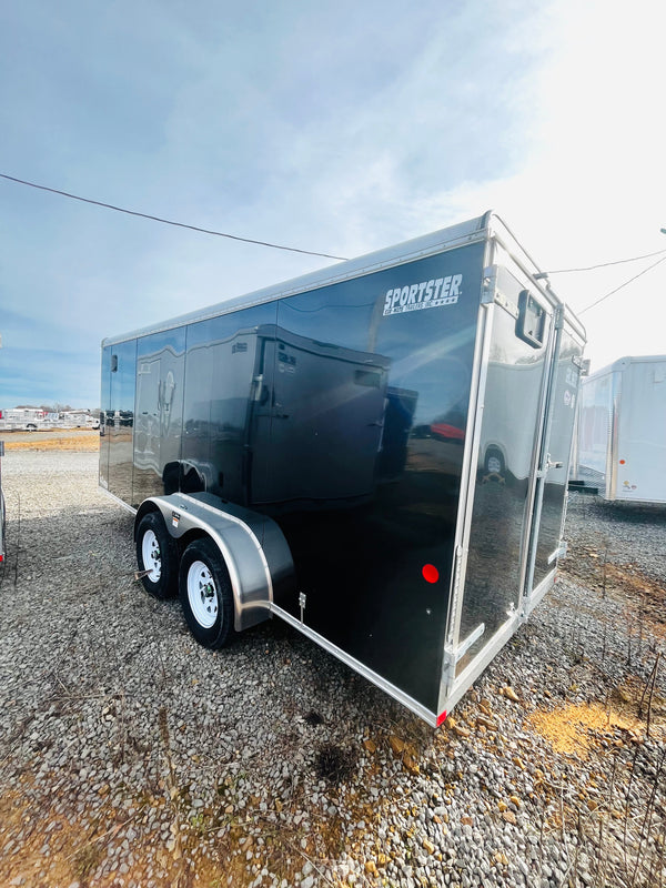 2025 Car Mate 7x16 V-Sport w/ Barn Doors 7K