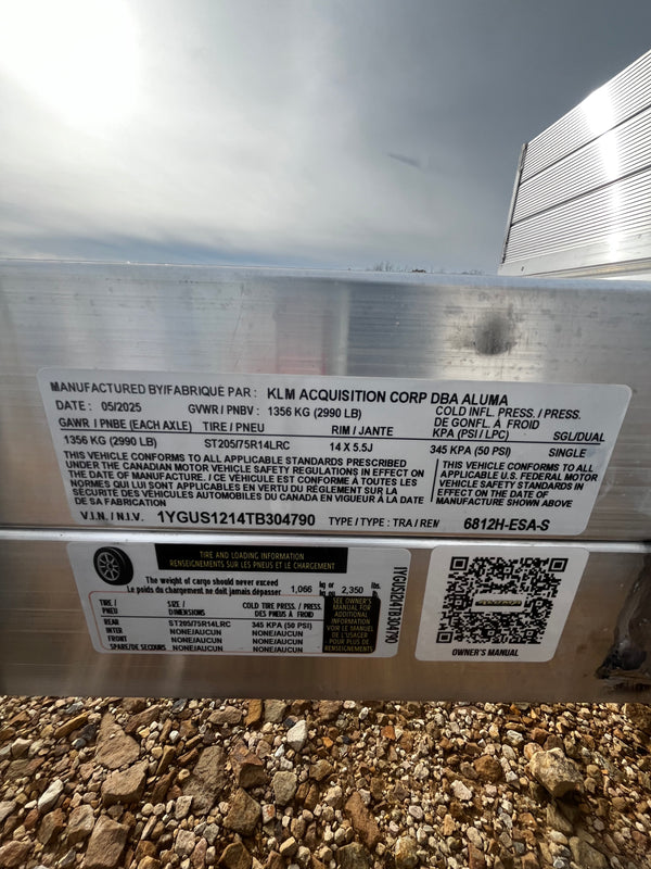 2026 Aluma 68"x12' Utility  (6812H-ESA-TG)