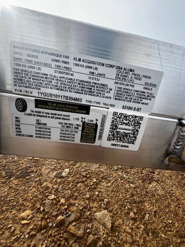 2026 Aluma 63"x10 Heavy single axle w/ Bi FOLD (6310H-S-BT)