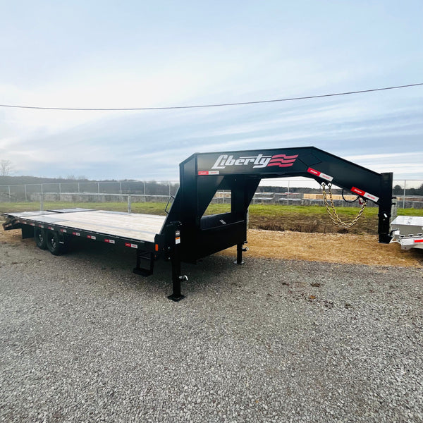 2025 Liberty 8.5x25 Deckover Flatbed GOOSENECK 15k GVWR w/ BIG ASS RAMPS