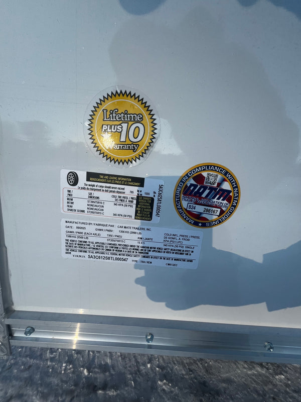 2026 Car Mate 6x12 Sportster w/ Barn Doors & 6" Additional Height