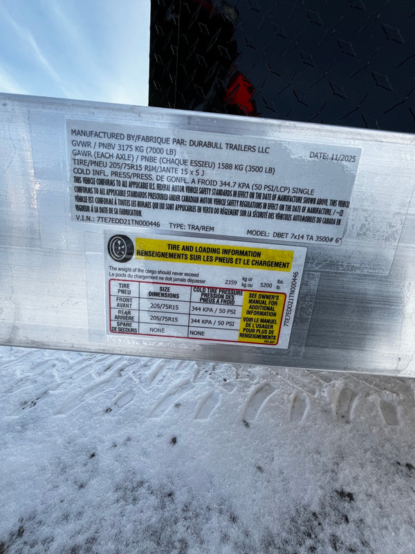 2026 DuraBull 7x14 Elite Cargo Trailer/6"^/RAMP/BLACKOUT PACKAGE