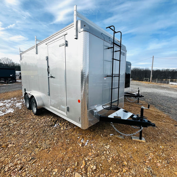 2026 Car Mate 7x16 Contractor Package #1 W/ ADDITIONAL 6"^/BARN DOORS