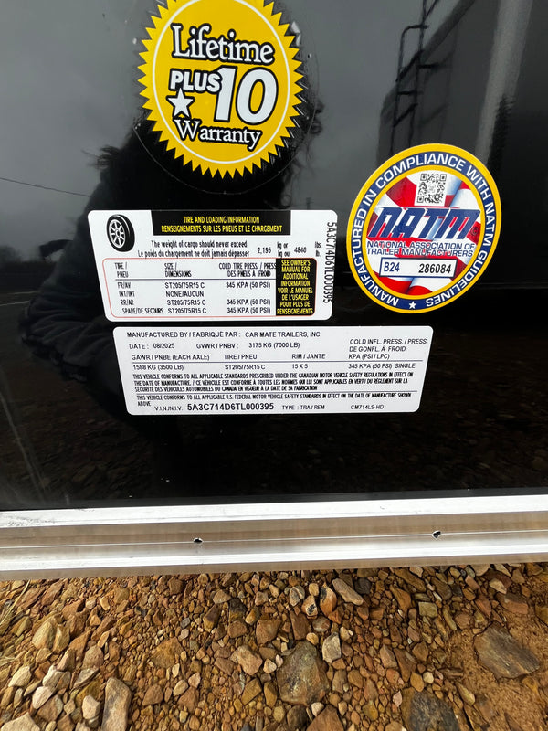 2026 CAR MATE 7X14 LIBERTY SPORT CARGO W/ ADDITIONAL 6"^/RAMP