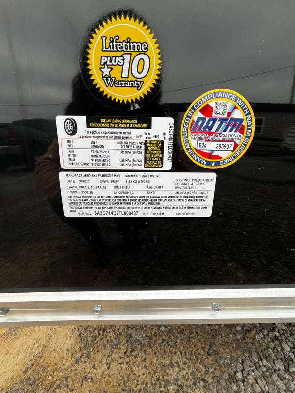 2026 CARMATE 7X14 HD V-SPORT CARGO W/ 6"^/RAMP