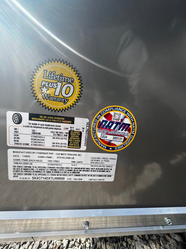 2026 CAR MATE 7X14 HD CONTRACTOR PACKAGE #1 W/6"^/ 7K GVWR