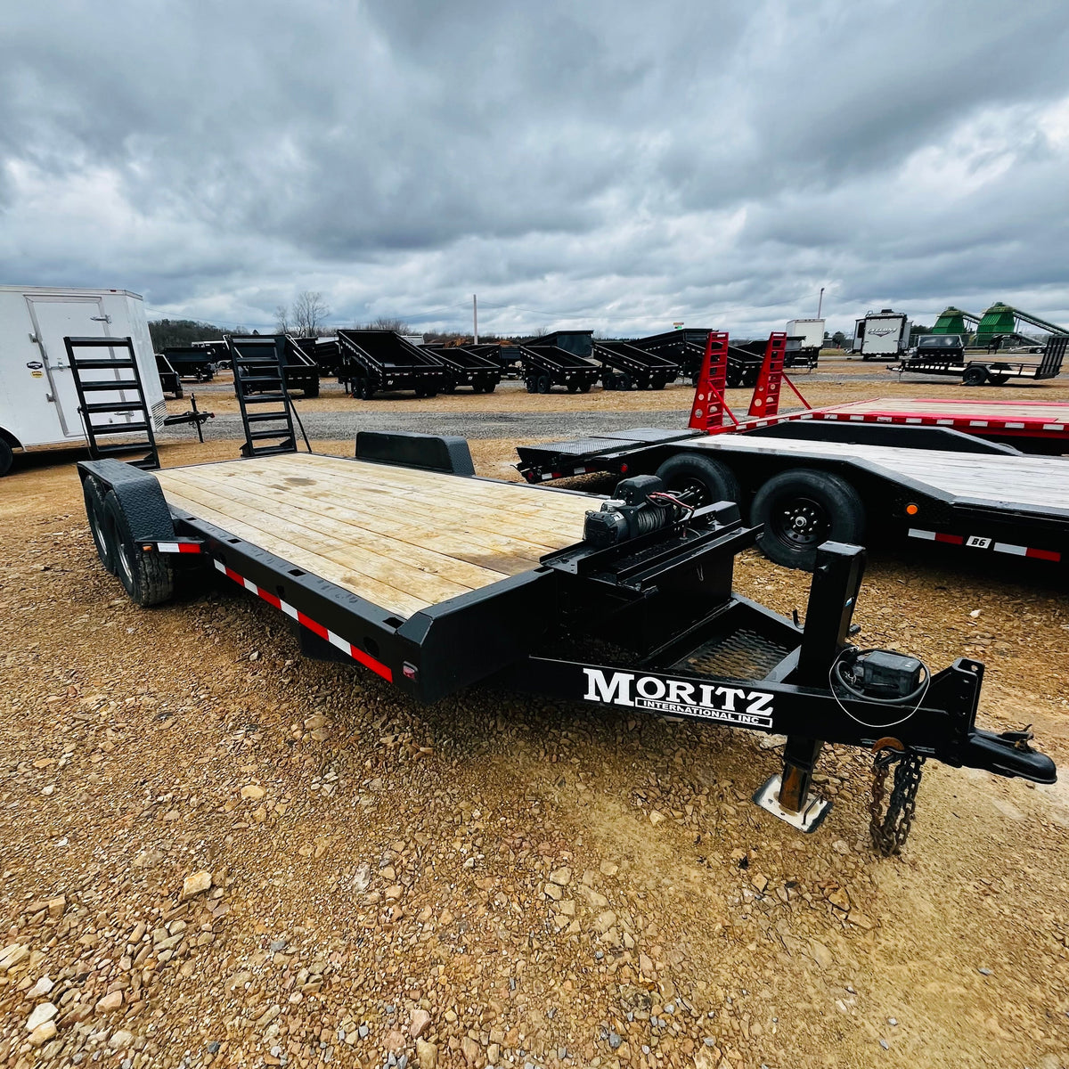 Pre Owned Moritz 7x18 14K GVWR Equipment Trailer w/ Winch – J & J ...
