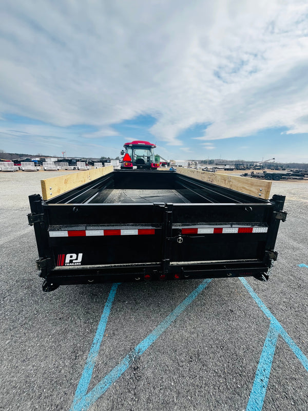PJ DV 7x14 Dump 15,400# GVWR w/ Swing Arm Tarp and Ramps