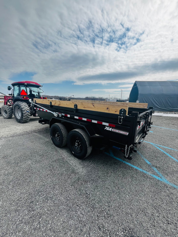 PJ DV 7x14 Dump 15,400# GVWR w/ Swing Arm Tarp and Ramps