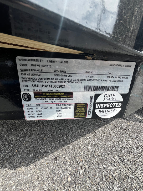 2026 LIBERTY 7X14 UTILITY 5K GVWR