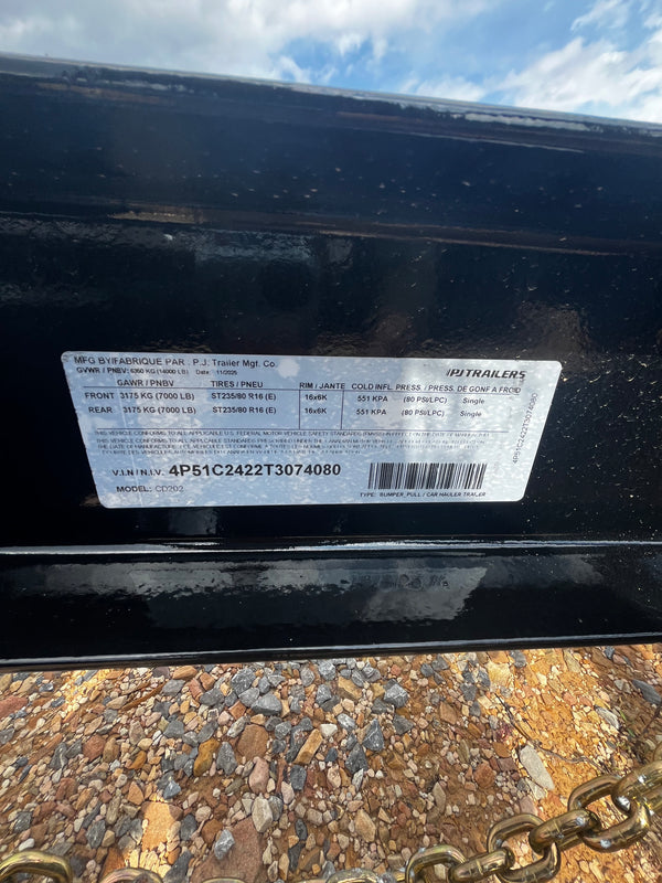 2026 PJ (CD) 7X20 EQUIPMENT HAULER 14K