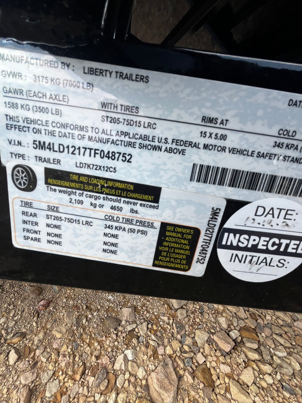 2026 LIBERTY 6X12 DUMP W/TARP KIT/ RAMPS/ 7K GVWR