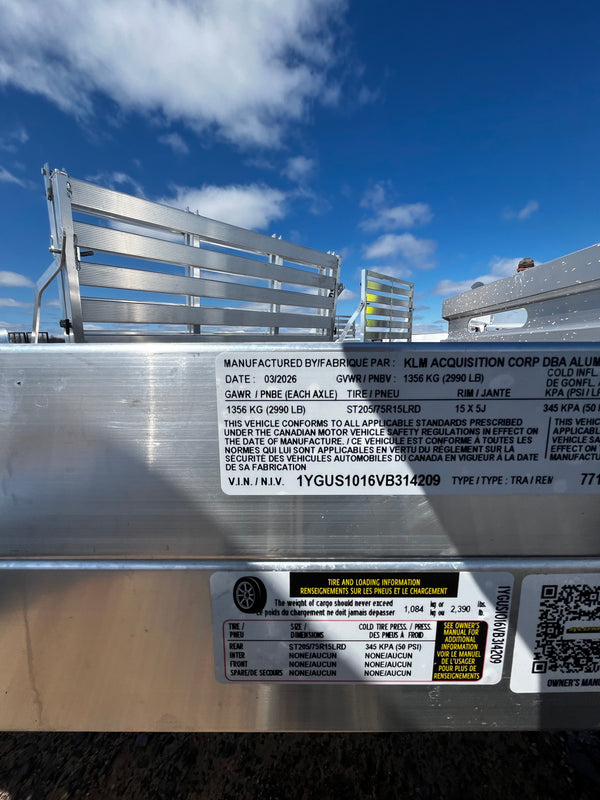 2027 ALUMA 77"X10' UTILITY (7710H-S-BT)