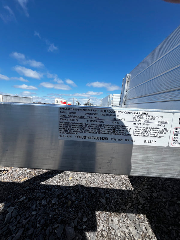 2027 ALUMA 81"X14' UTILITY (8114S-R-BT-SR)