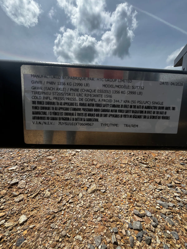 2026 HTC 7x12 Utility Trailer