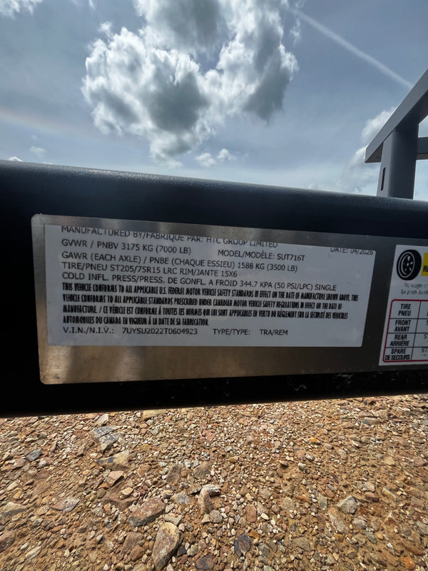 2026 HTC 7x16 Tandem Utility Trailer