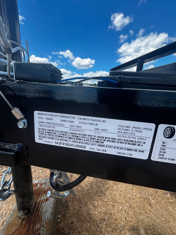 2026 Car Mate 8x18 Car Hauler 7K