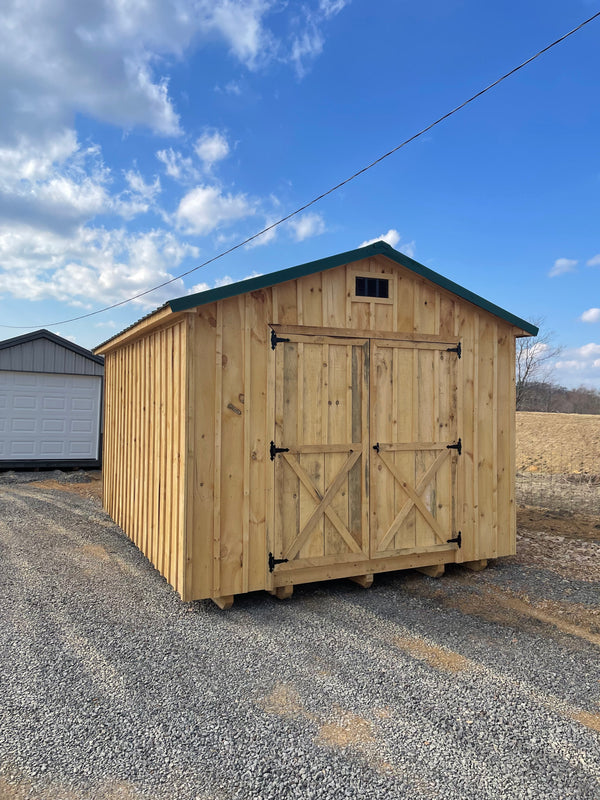 12x16 Shed w/ 1 Window, Green Roof
