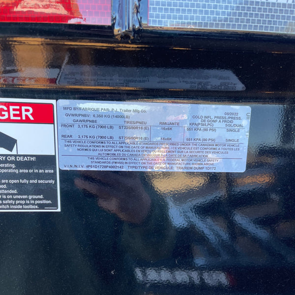PJ DL 7x12 Tandem Dump 14K